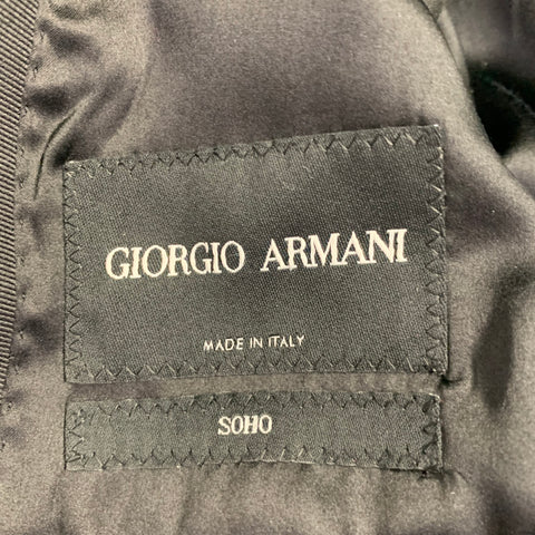 GIORGIO ARMANI Size 40 Black Jacquard Wool Blend Sport Coat