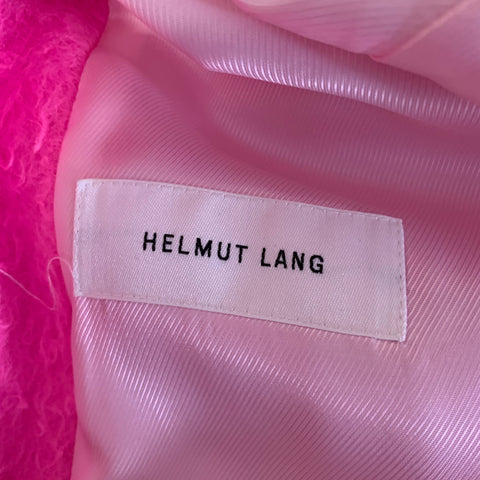 HELMUT LANG Size L Pink Alpaca Wool Textured Belted Coat