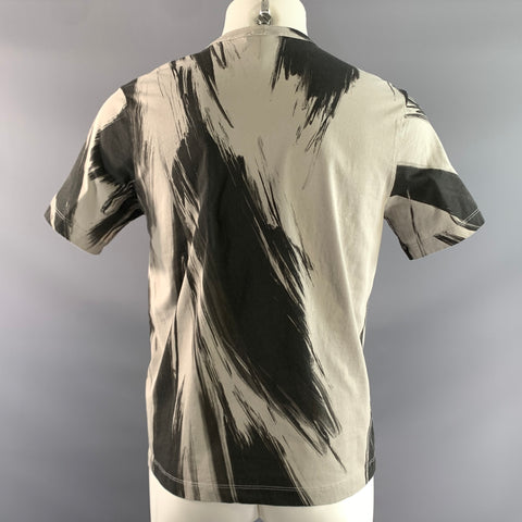 HELMUT LANG SS2024 Size M Grey Dark Grey Brush Stroke T Shirt Short Sleeve Shirt