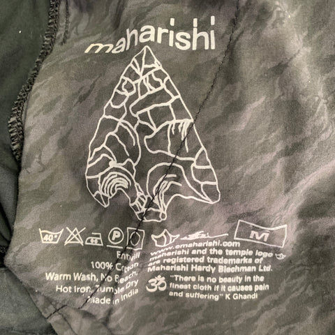 MAHARISHI Size M Black Cotton Utility Drop Crotch Cargo Side Tabs Tapered Casual Pants