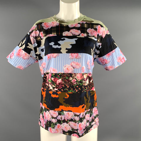 GIVENCHY Size L Multi Color Cotton Mixed Patterns Creeper T Shirt