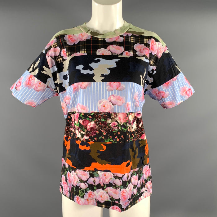 GIVENCHY Size L Multi Color Cotton Mixed Patterns Creeper T Shirt