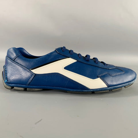 PRADA Size 7.5 -Monte Carlo- Blue White Color Block Sneakers