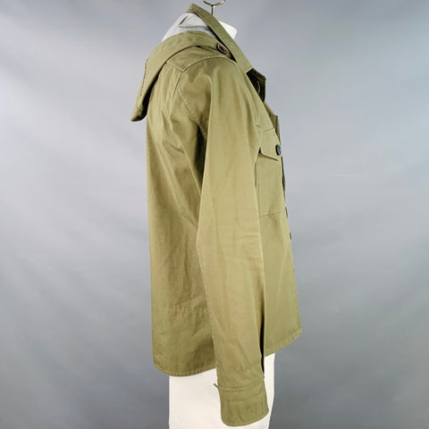 JUNYA WATANABE x THE NORTH FACE FW17 Size XL Green Olive Cotton Nylon Rain Resistant Zip Buttons Jacket