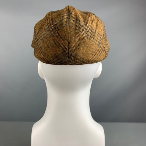 BERETTA Waist Size L Brown Olive Glenplaid Cashmere Hats