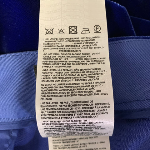 GIORGIO ARMANI Size 6 Blue Velvet Viscose Silk Pants