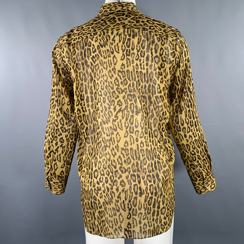 JUNYA WATANABE 2020 Size M Tan Brown Animal Print Polyester Long Sleeve Shirt