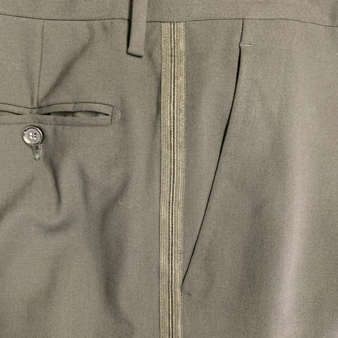 DOLCE & GABBANA Size 32 Black Wool Blend Tuxedo Dress Pants