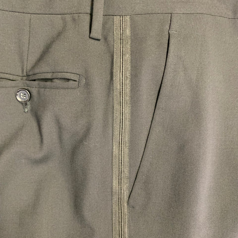 DOLCE & GABBANA Size 32 Black Wool Blend Tuxedo Dress Pants