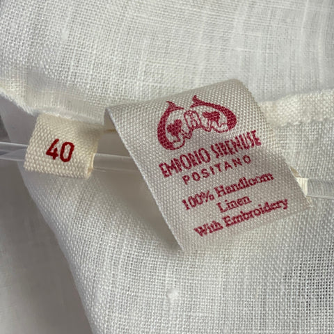 EMPORIO SIRENUSE Size 4 Paestum Cream Brown Linen Woven Sleeveless Long Dress