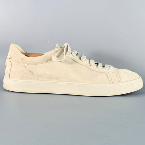 TOD'S Size 11 Grey Suede Low Top Rubber Sole Sneakers