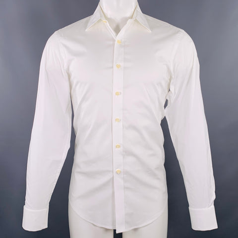 DKNY Size S White French Cuff Long Sleeve Shirt