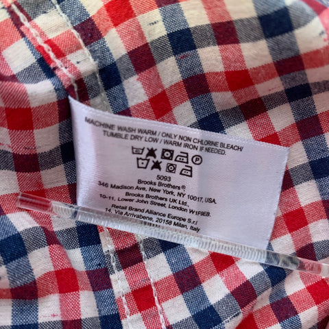 RICHARD FISCHER Size M Red White Blue Checkered Cotton Blend Long Sleeve Shirt