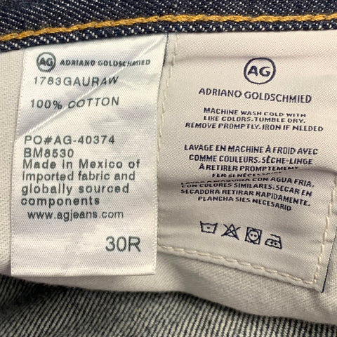 ADRIANO GOLDSCHMIED Size 30 Navy Contrast Stitch Cotton Slim Five Pockets Jeans