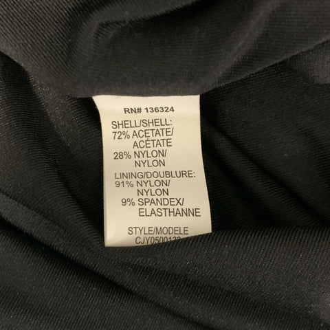 HALSTON HERITAGE Size S Black Acetate Blend Draped One Shoulder Cocktail Dress