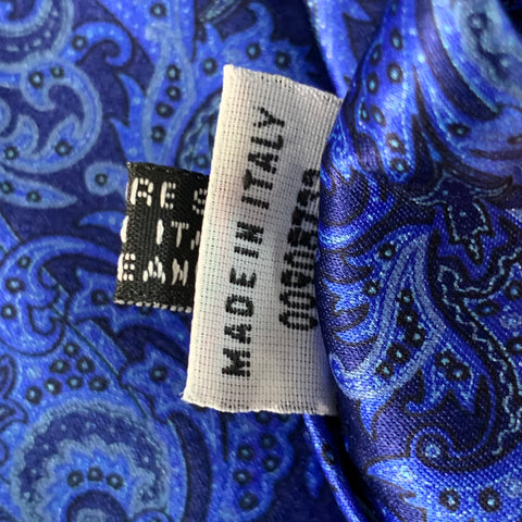 STEFANO RICCI Navy Blue Paisley Silk Tie