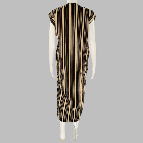 MARIA CORNEJO Size XS Black Beige Viscose Blend Stripe Tunic Long Dress