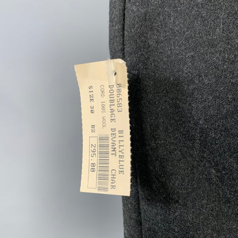 BILLY BLUE Size 30 Grey Charcoal Wool Pleated Dress Pants