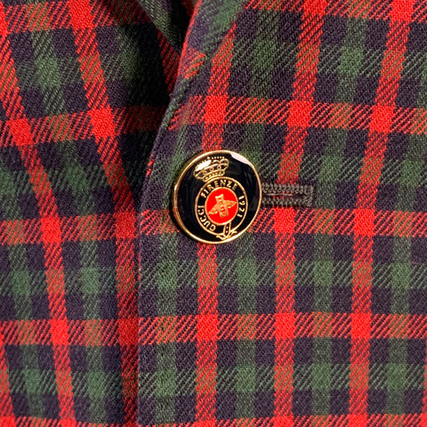 GUCCI Size 36 Regular Red Green Navy Plaid Wool Cashmere Sport Coat