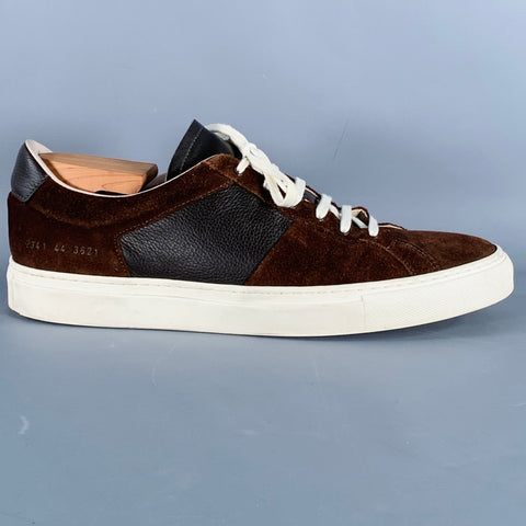 COMMON PROJECTS Size 11 Brown Leather Low Top Sneakers