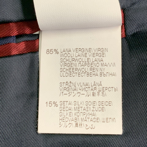 BRUNELLO CUCINELLI Size 44 Navy Blue Two Toned Virgin Wool Silk Tuxedo