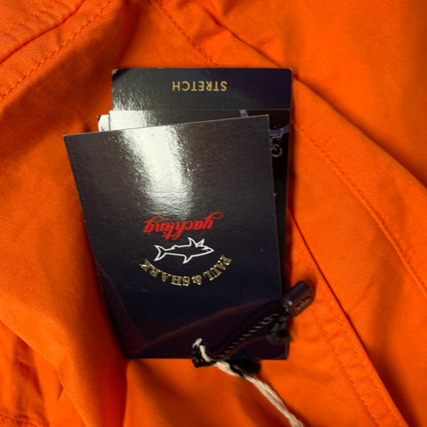PAUL & SHARK Size 36 Orange Cotton Blend Zip Fly Cargo Shorts