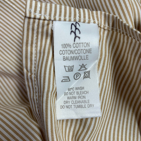 PAUL SMITH Size M Brown White Stripe Cotton Long Sleeve Shirt