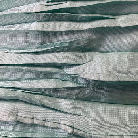 Écharpe plissée froissée à franges bleu VINTAGE