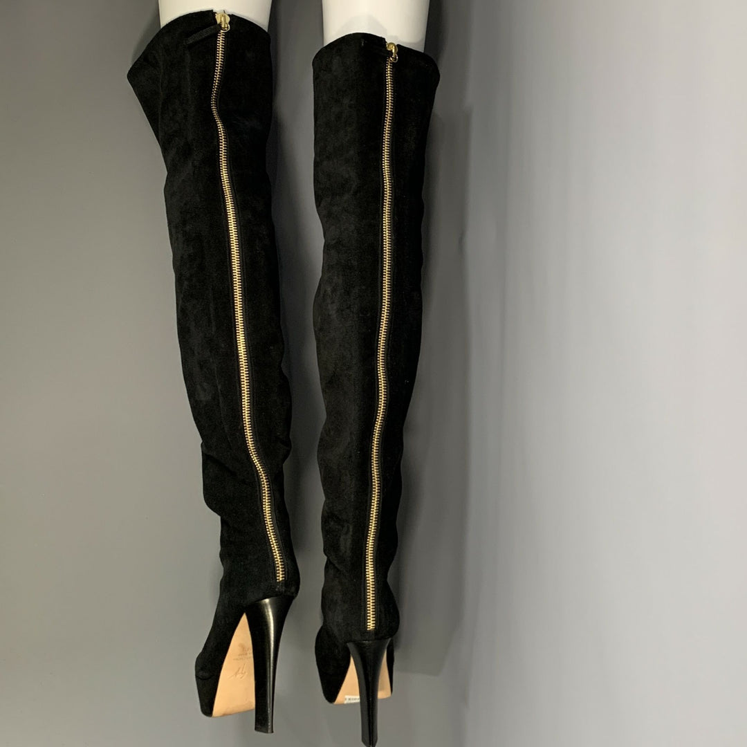 GIUSEPPE ZANOTTI Size 6.5 Black  Suede Boots