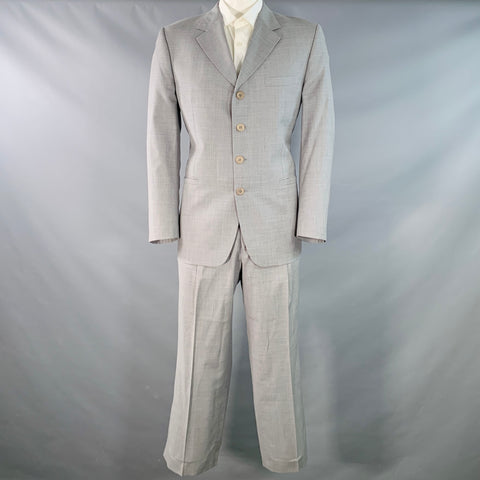 VERSACE Vintage Size 42 Grey Wool Notch Lapel Suit