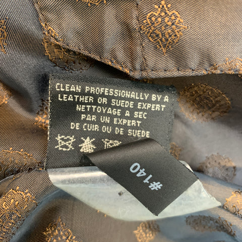 COLE HAAN Size L Brown Leather Motorcycle Jacket