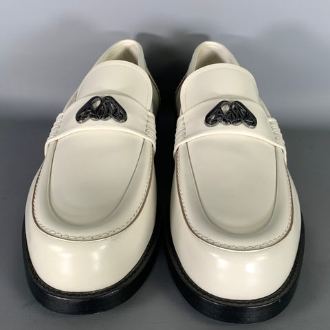 ALEXANDER MCQUEEN Size 10 White Ivory Leather Slip On Loafers