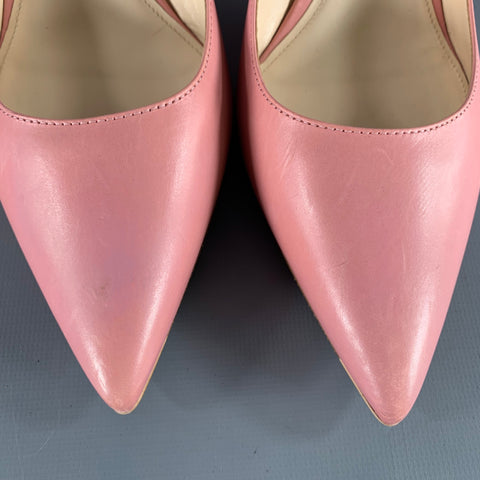 PRADA Size 7 Pink Leather Kitten Heel Pumps
