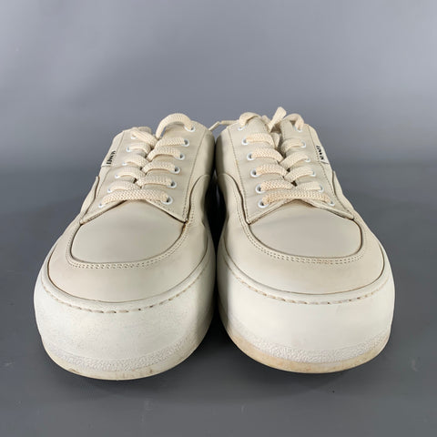 SUNNEI Size 11 Cream White Slip On Sneakers