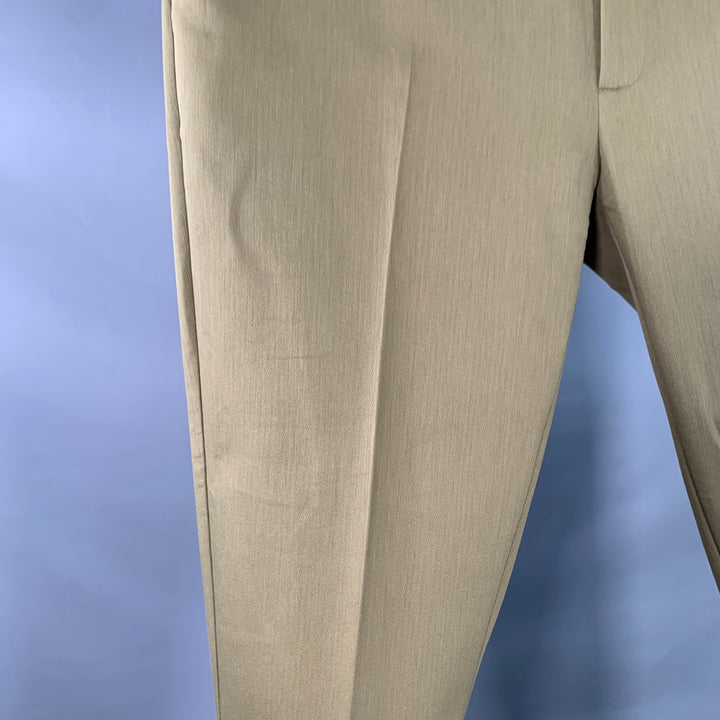 SEFR Size XXL Harvey Khaki Cotton Blend Flat Front Tapered Zip Fly Dress Pants