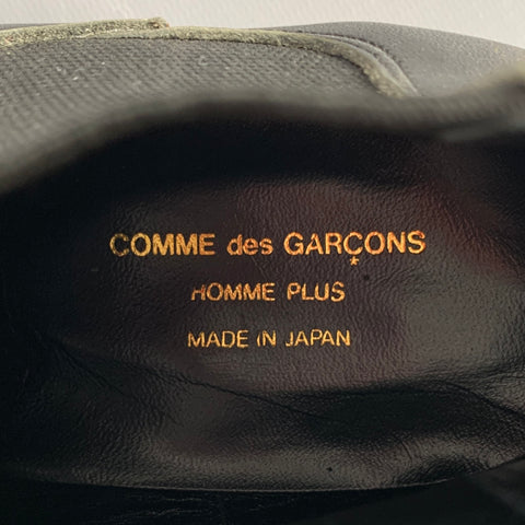 COMME des GARCONS HOMME PLUS SS15 Size 10 Soldier of Peace Black Leather Chelsea Boots