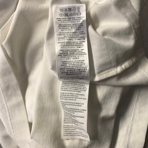GUCCI Size M White Black Mixed Fabrics Cotton Leather Hidden Buttons Polo