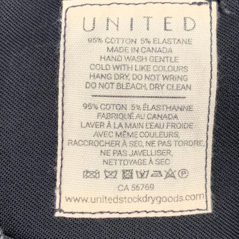 Pantalon décontracté UNITED en sergé de coton mélangé gris chiné, taille 36, devant plat