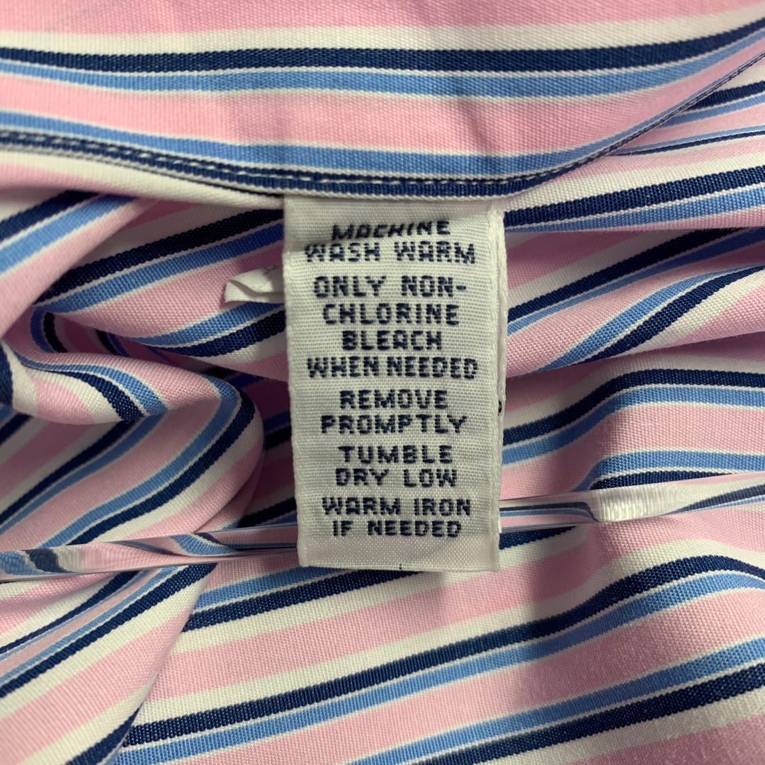 POLO by RALPH LAUREN Size XXL Pink Blue Stripe Cotton Long Sleeve Shirt