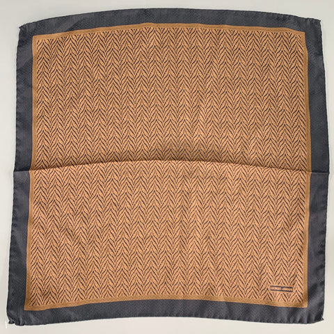 GIORGIO ARMANI Brown Black Zig Zag Pocket Square