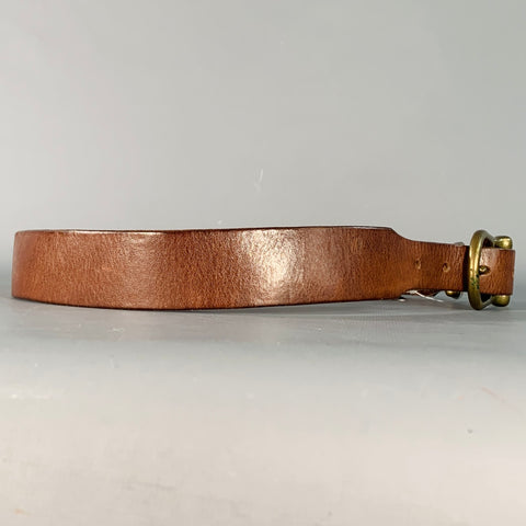 BILLS KHAKIS Size 32 Brown Gold Leather Belt
