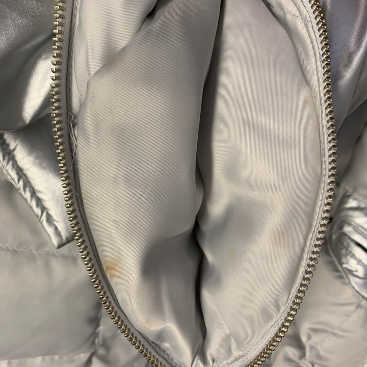 KENNETH COLE Size M Silver Metallic Polyester Zip Up Padded Vest Jacket