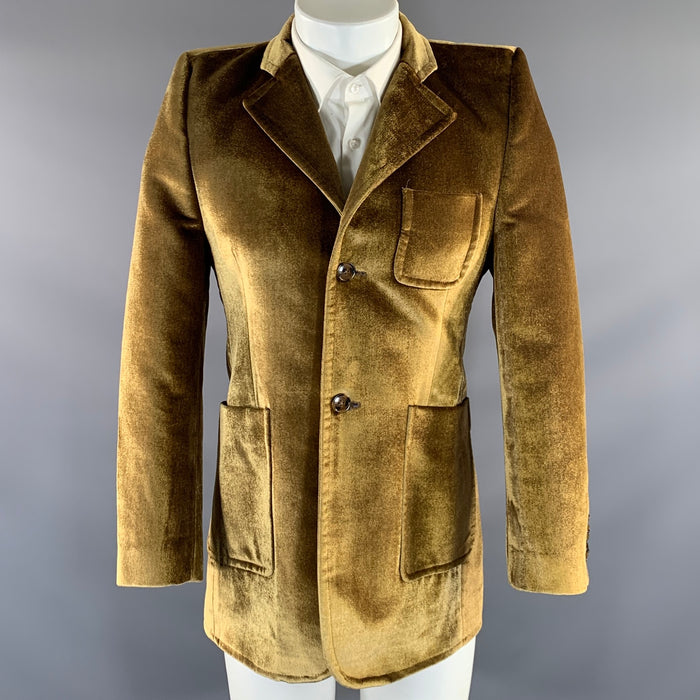VETEMENTS F/W2017 Chest Size M Gold Velvet Polyester Cotton Notch Lapel Sport Coat