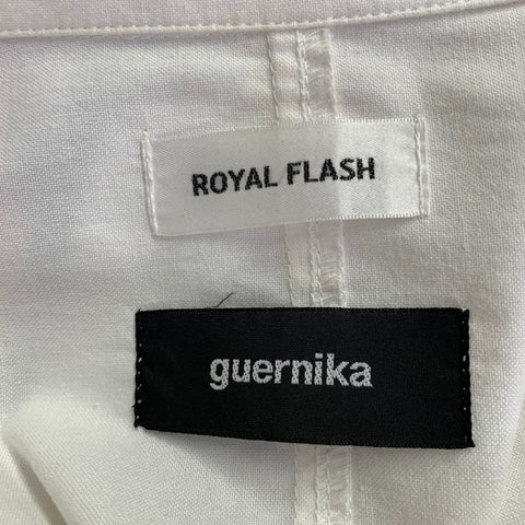 GUERNIKA Size M White Multi Color Graphic Single Breasted Coat