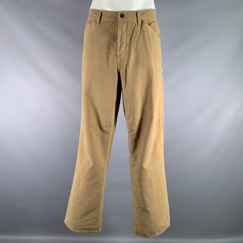 TODD SNYDER Size 34 Beige Cotton Button Fly Jeans
