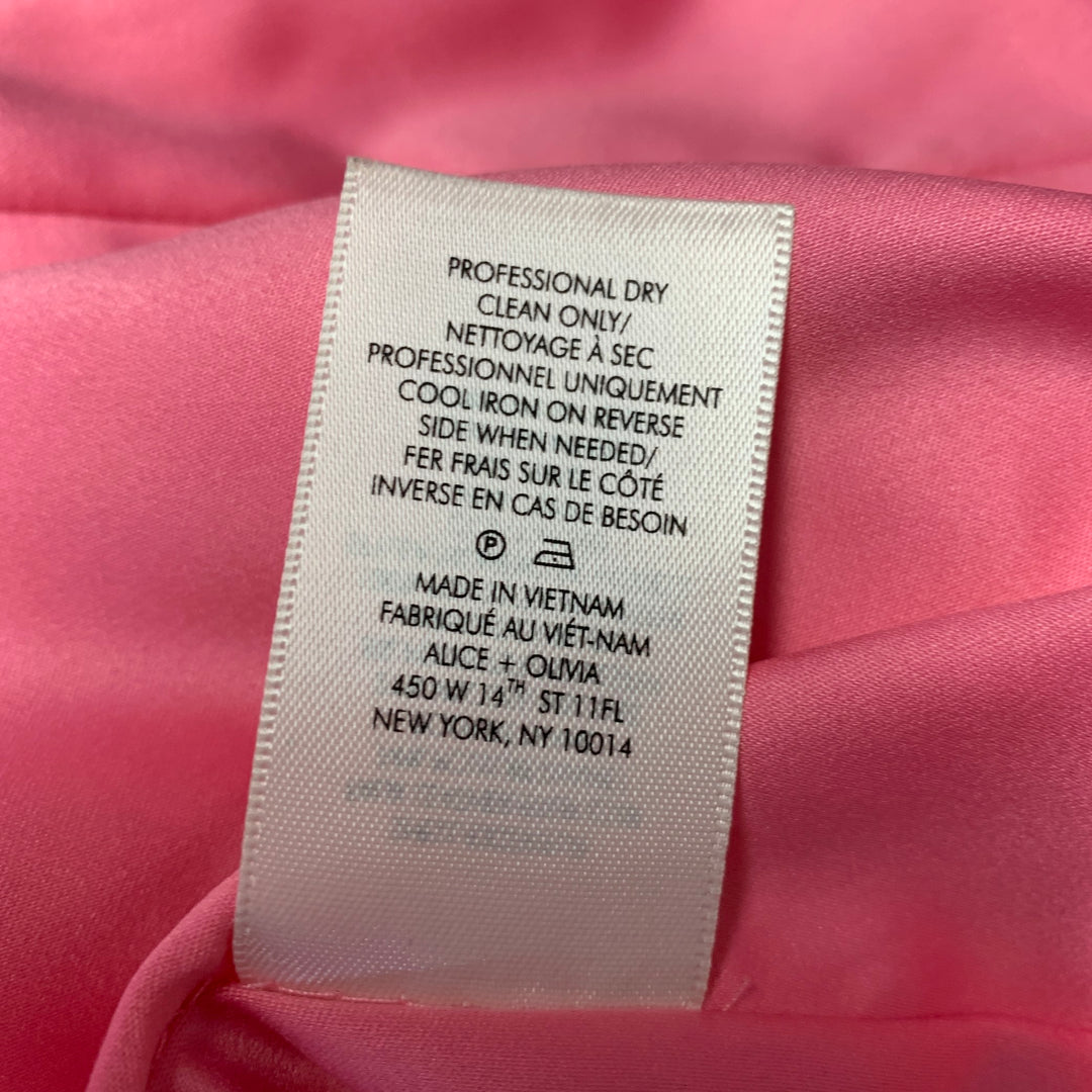 ALICE + OLIVIA Size XL Pink Polypropylene Blend Embossed Biker Jacket