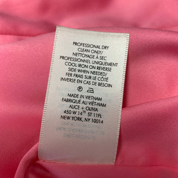 ALICE + OLIVIA Size XL Pink Polypropylene Blend Embossed Biker Jacket