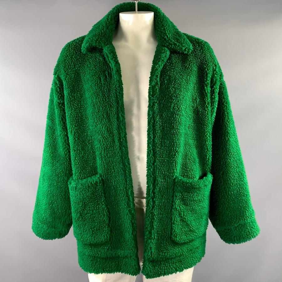 DOUBLET AW2021 Size XL Green Painted Polyester Coat