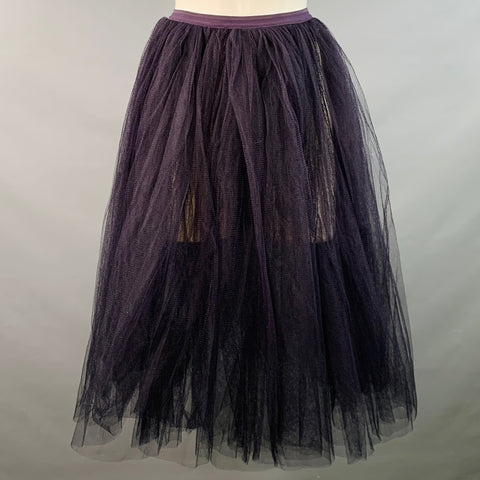 REPETTO Size XS/S Purple Tulle Ballerina Elastic Waistband Midi Skirt