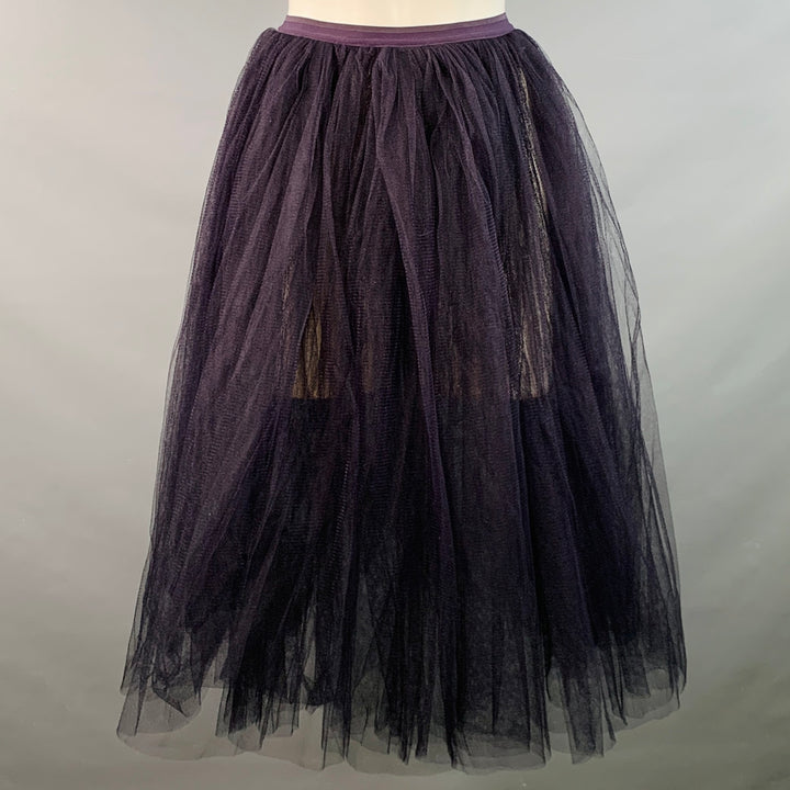 REPETTO Size XS/S Purple Tulle Ballerina Elastic Waistband Midi Skirt